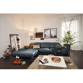 Musterring Eckcouch Leder 3-Sitzer Blau