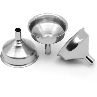 10 Stück Edelstahl-Mini-Trichter, kleiner ätherischer Öltrichter - zum Befüllen kleiner Mini-Flaschen oder Behälter, Kosmetik/Parfüm/Lotion/Flüssigkeiten (Silber)