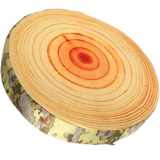 TOPBATHY Plüsch-couchkissen Bodenkissen Aus Holzscheiben Bettkissen Rundes Kissen Plüschstuhlkissen Simulationsstumpfgefülltes Kissen Sitzkissen Aus Baumstumpf 3D Dekorationen Kiwi