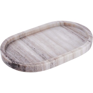 BUTLERS Marmor-Tablett L 25 x B 15cm | Oval Marmorplatte | Dekotablett | Für Deko, Bad Accessoires oder Schmuck