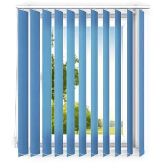 time4blinds - Lamellenvorhang - Vertikaljalousie - Lamellen für Büroarbeitsplätze und für Haus und Wohnung - Vorhang Flächenvorhang Schiebevorhang - 160x190 cm - Azurblau