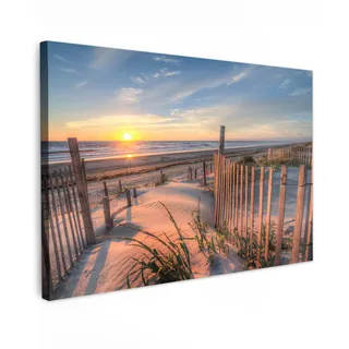 MuchoWow© Wandbilder Schlafzimmer Home Deko Wohnung Bild Wohnzimmer | 90x60 cm - Fotoleinwand Wand Bilder Leinwand Wall Decor Strandbilder - Stranddeko - Maritime - Strand und Meer - Pflanzen