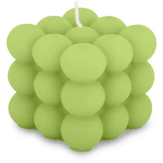 pajoma® Bubble Kerze Hellgrün - Candle aus 30% Soy Wax + 70% Paraffin | Brenndauer ca. 25 Stunden - H 6 cm Ø 6 cm, 160 g Wachsgewicht | Äshetische Sojawachs Candle für Wohnkultur