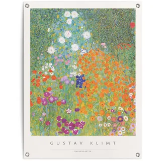 Poster REINDERS "Gustav Klimt - Bauerngarten", bunt (farbe bild(er): bunt), B:60cm H:80cm T:0,1cm, Leinwand, Bilder, Poster, Outdoor für Garten oder Balkon