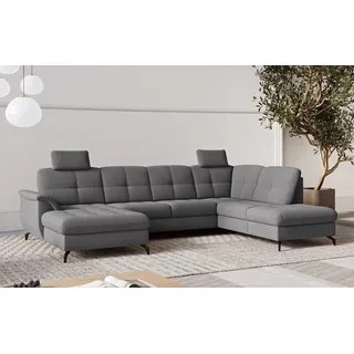 sit&more Wohnlandschaft Polyester mit Bettkasten 3-Sitzer Grau