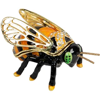 The Gift Experience - Traditionelles/Vintage Schmuckkästchen mit Bienen-Motiv, Gold, Schwarz, Maße 7 x 5 x 4 cm, Magnetischer Verschluss, Geschenkverpackung