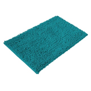 PANA Malibu Mikrofaser Chenille Bad-Teppich • Badematte • Badvorleger 50 x 80 cm • rutschfeste Rückseite • Ökotex Zertifiziert • Farbe: Petrol