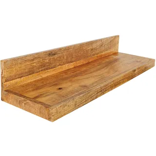 Wandregal MAKASSAR 80cm - natur - Mangoholz Handarbeit lackiert