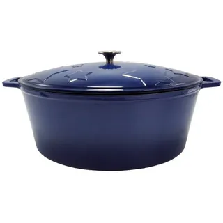 Grillfürst Bratentopf Grillfürst Dutch Oven Sternentöpfchen / Gusseisen Bräter - emailliert - XL - blau