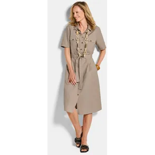 GOLDNER Leinenkleid Midikleid Braun 44