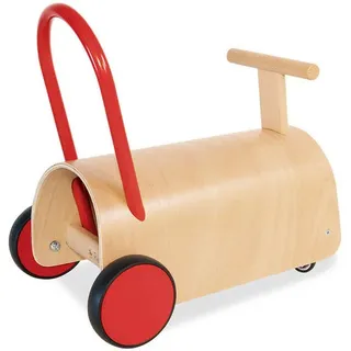 Pinolino Lauflernhilfe, Natur, Rot, Holz, B 31 cmxH 45 cmxL 47 cm, Hinterrad mit Gummierung, Spielzeug, Babyspielzeug, Lauflernwagen