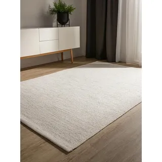 benuta basic Ron Handwebteppich 60 x 120 cm Weiß
