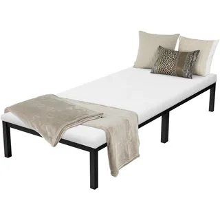 ML-Design Metallbett 90x200 cm auf Stahlrahmen Schwarz, Matratze H:10cm,