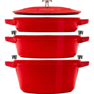 Staub Cocotte Kochtopfset 3-tlg. kirsch-rot