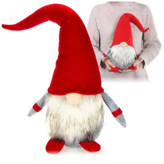 com-four® Premium Weihnachts-Wichtel in XXL - Handmade Weihnachtsdeko - winterliche Figur als Dekoaufsteller - niedlicher Kobold als Raumschmuck - Zwerg mit Zipfelmütze