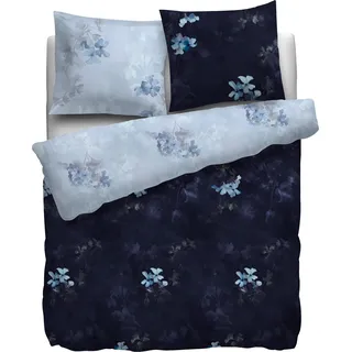 HnL Living Velvet Touch Sala Mako-Satin-Bettwäsche Blau 135x200 + 80x80 | 100% Baumwolle · Renforcé-Qualität · Reißverschluss · 60°C waschbar · MADE IN GREEN by OEKO-TEX