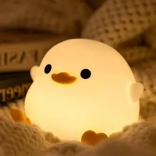LED Nachtlicht Kinder, Ente Dimmbar Nachtlampe Stilllicht, Nachtlicht Baby mit Timer, Enten Lampe Aufladbar LED Touch Licht Tragbar Aufladbar Nachtleucht Kinderzimmer Schlaflichter, Babyzimmer Deko