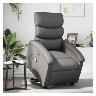 vidaXL Massagesessel mit Aufstehhilfe Kunstleder 92 x 99,5 x 0 cm Grau