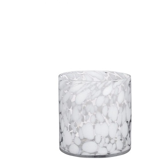 Mica Vase Cammy Zylinder Glas weiß 14 x 14 cm