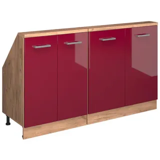 Vicco Rion 140 x 83,8 x 46 cm Rot Hochglanz / Goldkraft Eiche