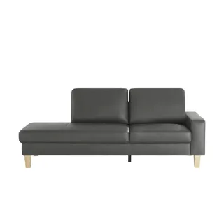 Recamiere aus Leder Bena , grau , Maße (cm): B: 213 H: 86 T: 97.0