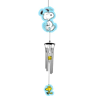 Spoontiques Snoopy-Windspiel, Outdoor-Gartendekoration, dekoratives Glockenspiel für Hof, Garten, Hinterhof und Terrasse