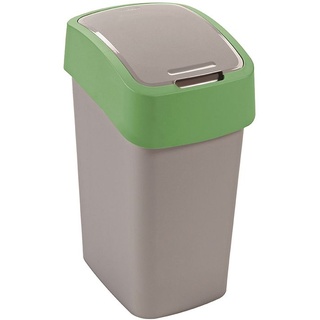 Curver 02170-P80-00 Abfallbehälter Flip B, 10 L, silber / grün