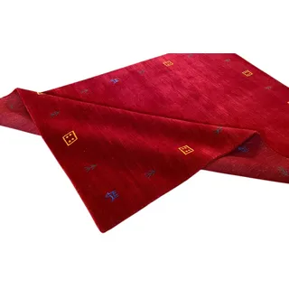 Gabbeh Teppich Rot 100% Wolle Orientteppich Handgewebt Loom Brücke G543 T4