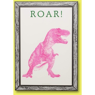 GOODNIGHT LIGHT Dinosaurier-Poster, Rosa, A3, 21 x 29 cm, auf Papier gedruckt, 250 g, Wandposter, gerahmter Kunstdruck, Bilder für Wohnzimmer, dekorative Poster
