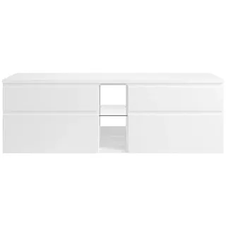vente-unique Waschbeckenunterschrank hängend 150 x 46 cm Weiß