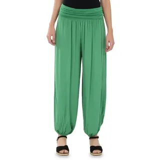 malito more than fashion Haremshose malito Damen Pumphose in Uni Farben, Haremshose zum Tanzen, Aladinho Sommer Haremshose Einheitsgröße grün 34-42