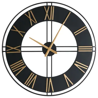 Beliani Wanduhr Perigny 80 cm 80 Metall Schwarz