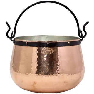 CopperGarden Kupferkessel 20 L mit Henkel I Robuster Kessel aus verzinntem Kupfer: Ideale Wärmeleitung & -verteilung I Lebensmittelechter Feuerkessel für Gulasch/Feuerzangenbowle uvm.