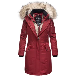 NAVAHOO Damen Warmer Wintermantel  Winterparka mit Kunstfell-Kapuze Daylight