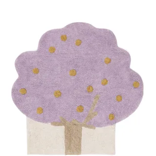 Apple tree Teppich - Lila / Gelb 150x150