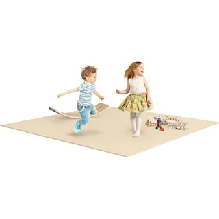 Ehrenkind Spielmatte Krabbelmatte Pro, rutschfeste Babymatte, Spielmatte (Exzellenter Schutz beim Spielen & Toben, Warm, isolierend & weich), Extra dick und soft, Made in Germany, Oeko-Tex 100, Spielmatte Baby beige 160 cm x 160 cm