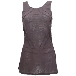 Guru-Shop Midikleid Ethno Minikleid, Festival Goakleid mit Overlock.. alternative Bekleidung braun XL