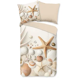 Good Morning Cote Wendebettwäsche Renforcé Beige 155 x 220 cm + 80 x 80 cm
