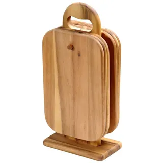 Kesper Schneidebrett Schneidebretter mit Ständer, 6er-Set, Akazienholz, Kesper, Holz, (Küchenbrett)