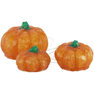 LED Kürbis  3er Set   , orange , Maße (cm): B: 20 H: 24 T: 20.0