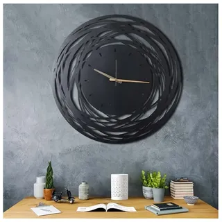 ABERTO DESIGN Wanduhr in Schwarz - Ø 70 cm