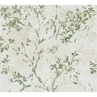 A.S. Création Vliestapete Floral Ranken 10 m 10,05 x 0,53 m Beige/Grün/Gold 39650-4