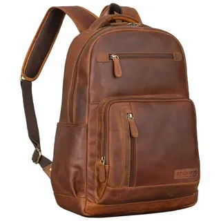 STILORD Notebookrucksack "Hubertus" Vintage Lederrucksack Damen und Herren braun