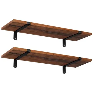 Songmics Wandregale-Set braun, schwarz 60,0 x 20,0 x 7,0 cm