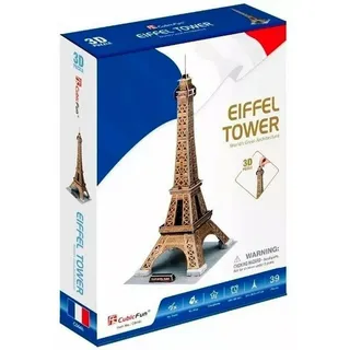 CubicFun 3D-Puzzle CUBICFUN 3D-Puzzle Eiffelturm gold 39 Teile, Puzzleteile