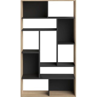Bücherregal TEMAHOME "SEOUL" Regale Gr. B/H/T: 90,8 cm x 162,8 cm x 33 cm, offene Fächer, schwarz (schwarz eichefarbig) Bücherregale