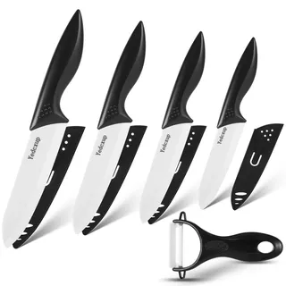 Keramikmesser Set, 5 Stück Keramikmesser Solide keramik Messer Küche | Messer Sind Scharf Genug zum Schneiden so Gut Wie Aller Obst- und Gemüsesorten