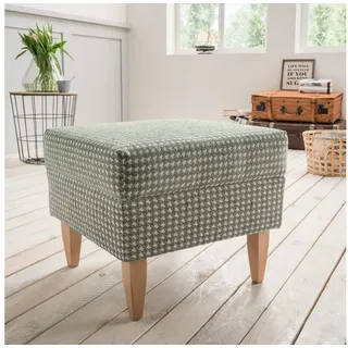 Trendmöbel24 Polsterhocker Hocker für Ohrensessel AVERSA Stoff Talento Olivgrün grün