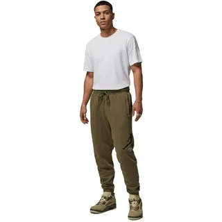 NIKE Jordan Essential Fleece Baseline Herren Jogging-Hose mit Jordan-Logo Fleece-Hose Baumwoll-Hose FD7345-222 Oliv-Grün - S