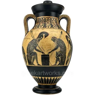 Achilles & Ajax Exekias Antike griechische Amphore Vase Museum Replik Handarbeit